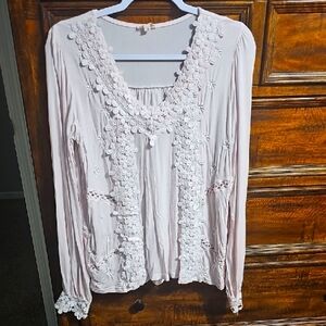 POL Womens Light Pink Gorgeous Blouse With BEAUTIFUL detailing. Sz Small
